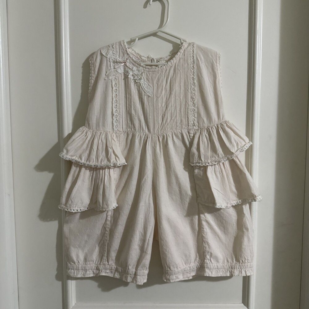 Pretendables By Cinzia Vintage Toddler 3T 4T  Romper Shorts Pink Ruffles Outfits